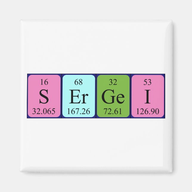 Sergei periodic table name magnet (Front)
