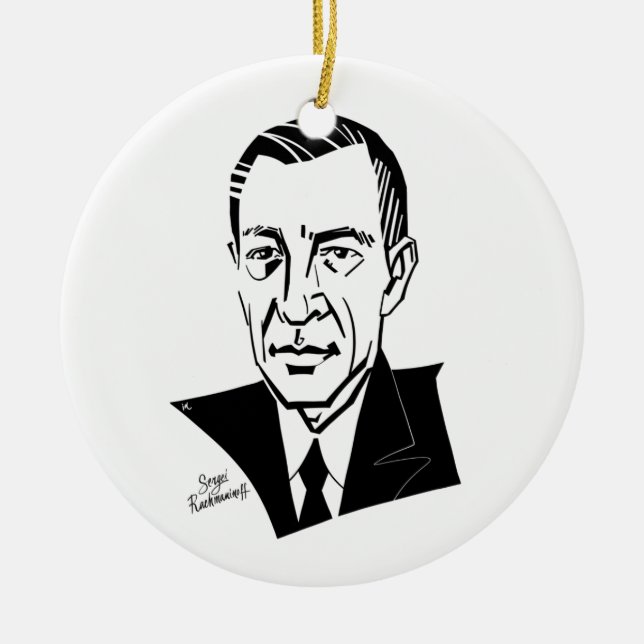Sergei Rachmaninoff Ceramic Tree Decoration (Front)