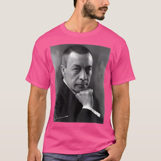 Sergei Rachmaninoff Composer Portrait With Autogra T-Shirt (Front)