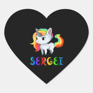 Sergei Unicorn Heart Sticker