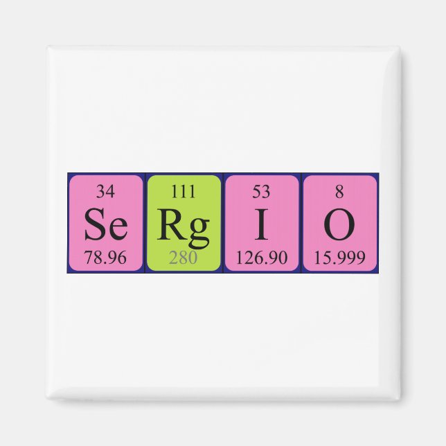 Sergio periodic table name magnet (Front)
