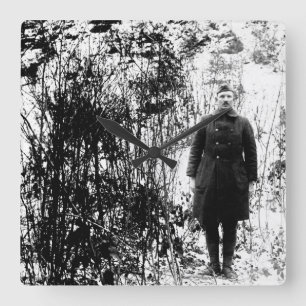 Sergt. Alvin C. York, 328th Infantry_War Image Square Wall Clock