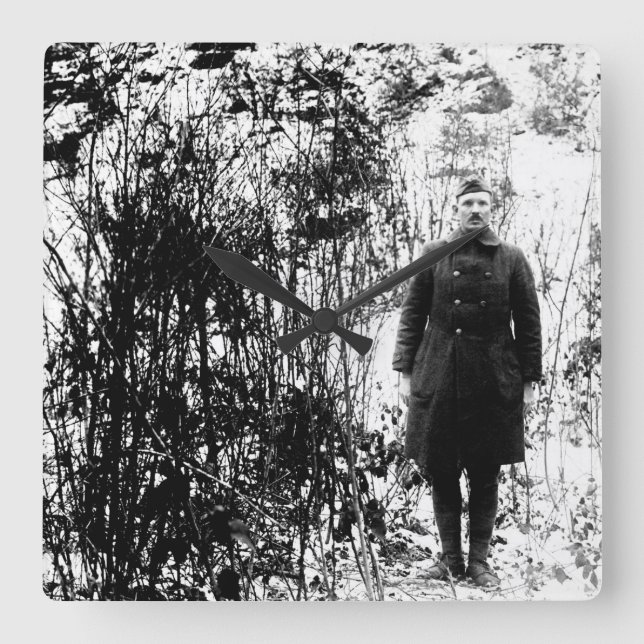 Sergt. Alvin C. York, 328th Infantry_War Image Square Wall Clock (Front)