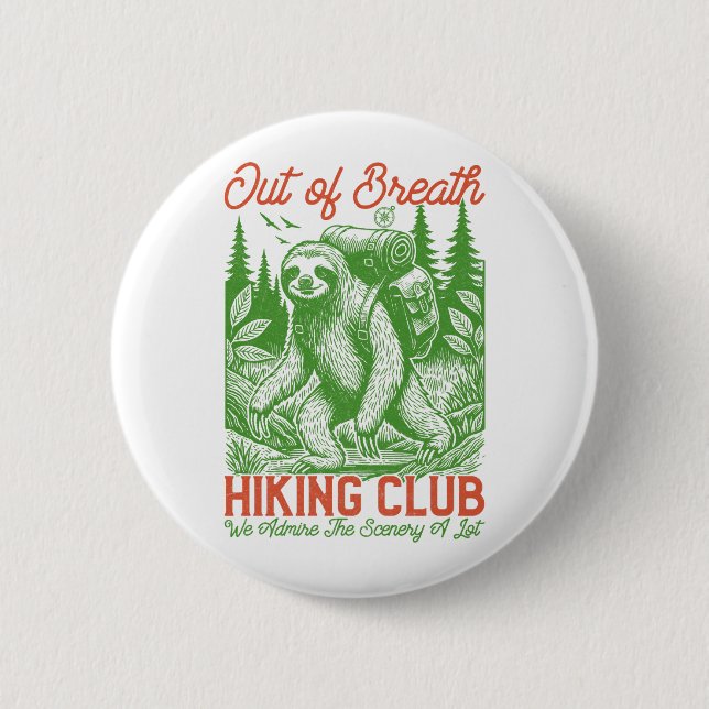 Serial Chiller Sloth Hanging from Branch 6 Cm Round Badge (Front)