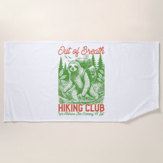 Serial Chiller Sloth Hanging from Branch Beach Towel
