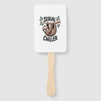 Serial Chiller Sloth Hanging from Branch Hand Fan