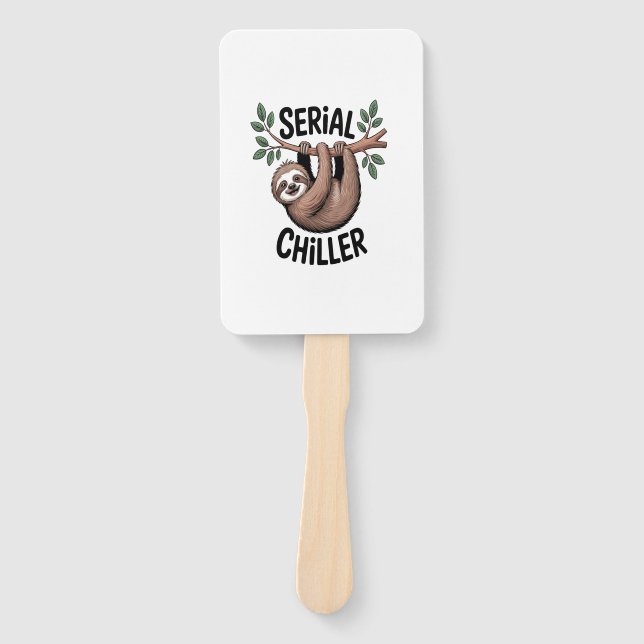 Serial Chiller Sloth Hanging from Branch Hand Fan (Front)