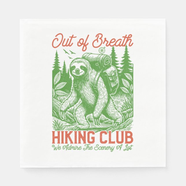 Serial Chiller Sloth Hanging from Branch Napkin (Front)