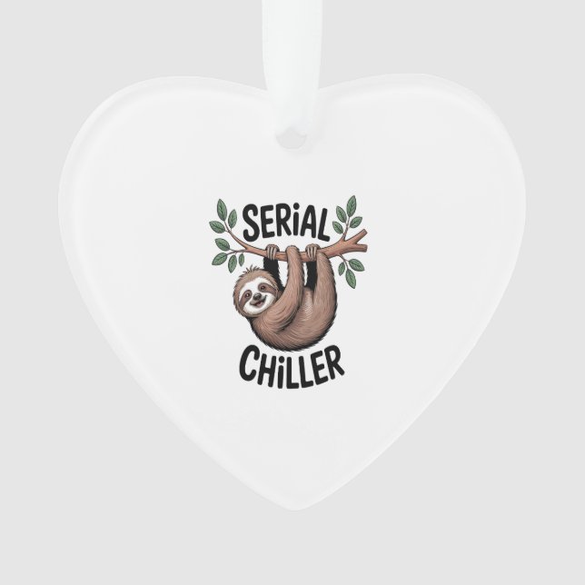 Serial Chiller Sloth Hanging from Branch Ornament (Front)