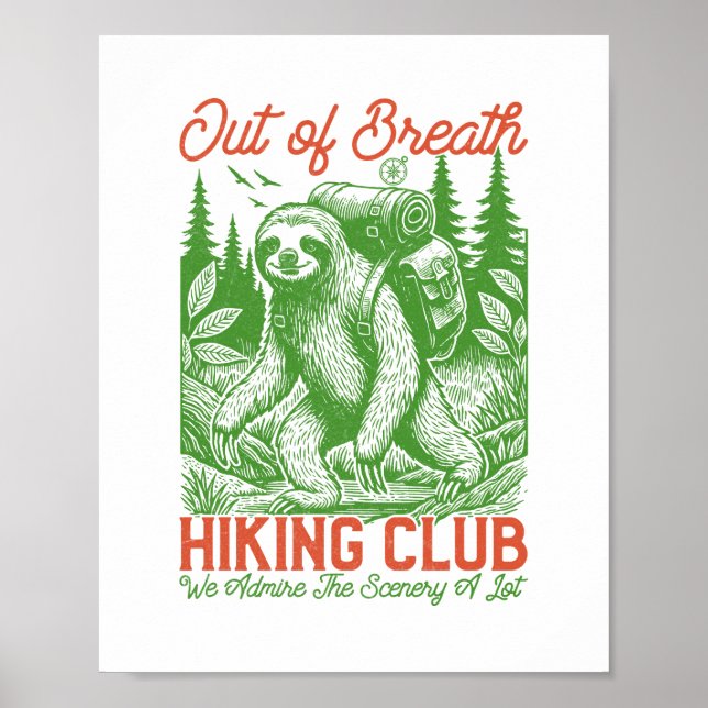 Serial Chiller Sloth Hanging from Branch Poster (Front)