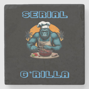 Serial G'rilla Master BBQ Griller Fun Pun Stone Coaster