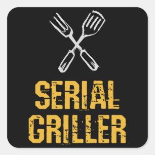 Serial griller Grill BBQ master Grill cutlery Square Sticker