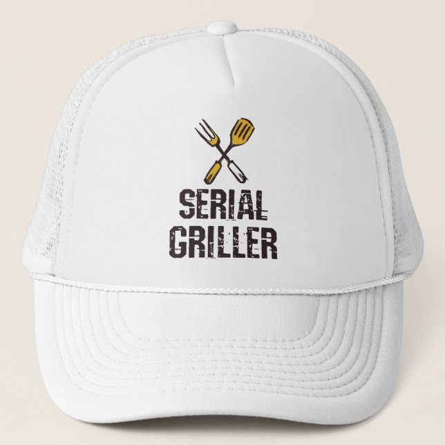 Serial griller Grill BBQ master Grill cutlery Trucker Hat (Front)