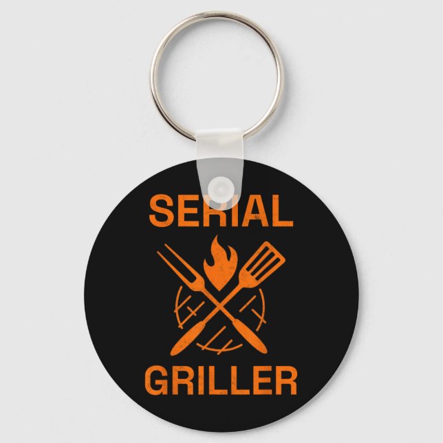 Serial Griller Grilling Bbq Grill Master Smoker Co Key Ring (Front)