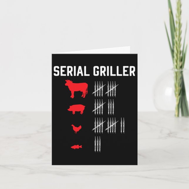 Serial Griller Grilling Grillmaster Rbecue Bbq  Card (Front)