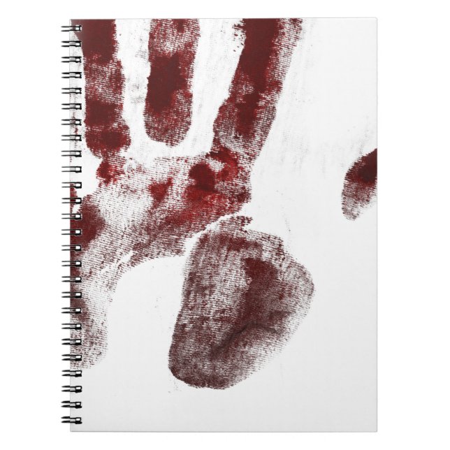 Serial killer blood handprint notebook (Front)
