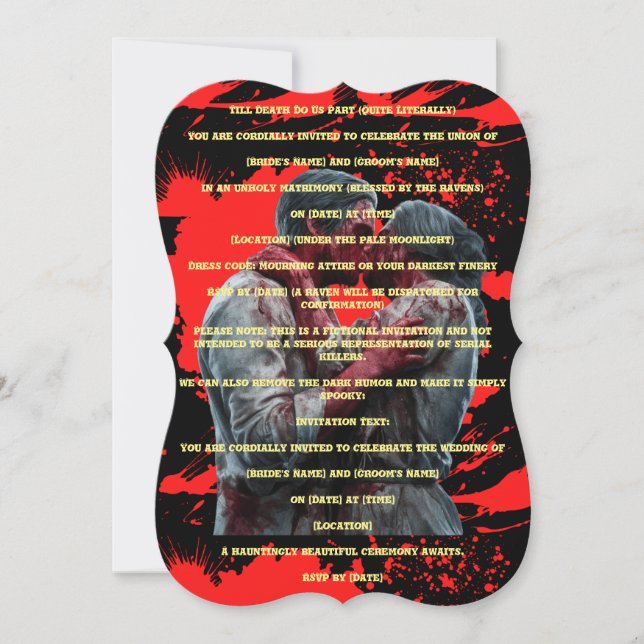 Serial killer wedding Invitation (Front)