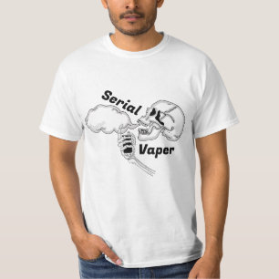 Serial Vaper Vaping Skull and Bones T-Shirt