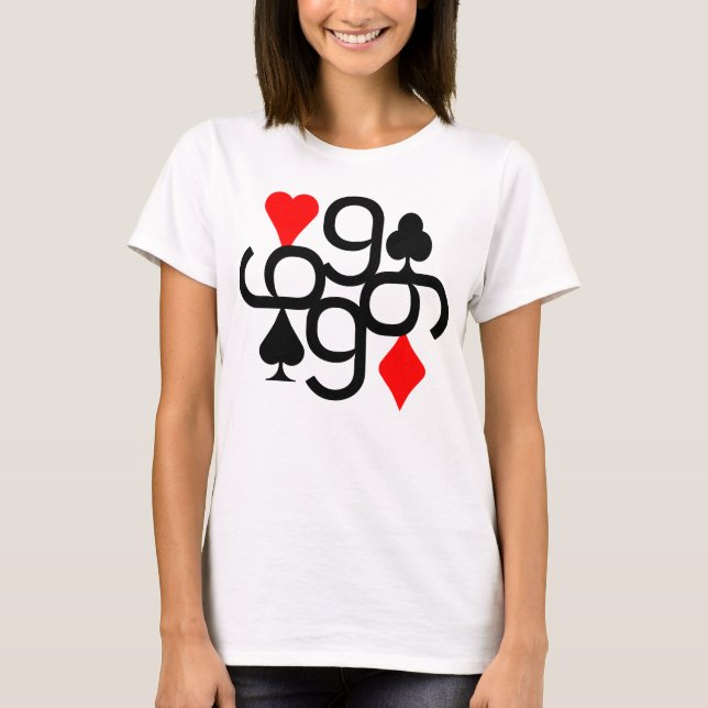SERIE POKER CARTA 9 RED & BLACK T-Shirt (Front)