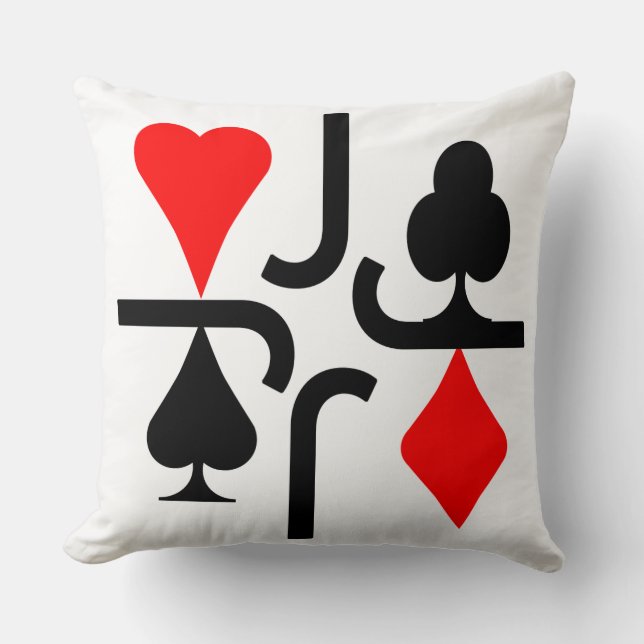 SERIE POKER CARTA J RED & BLACK SIMPLE CUSHION (Front)