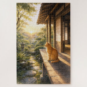 series_3_1|Sunrise Farmhouse Tabby Cat Art Jigsaw Puzzle