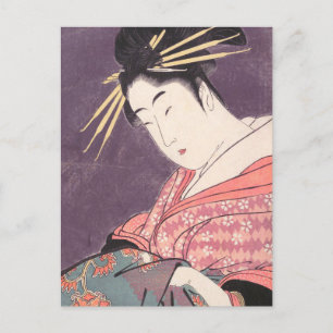 Series Comparing the Charms of Beauties Courtesan Postcard