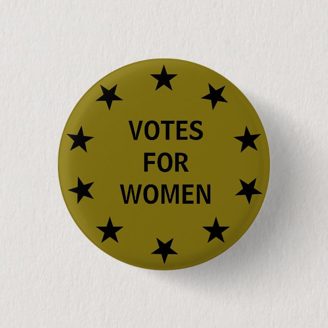 series of 8 collectable suffragette button (Front)