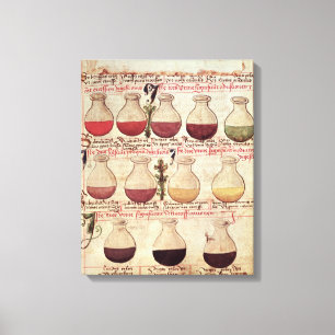 Series of flagons for urine analysis canvas print