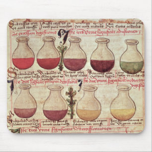 Series of flagons for urine analysis mouse mat