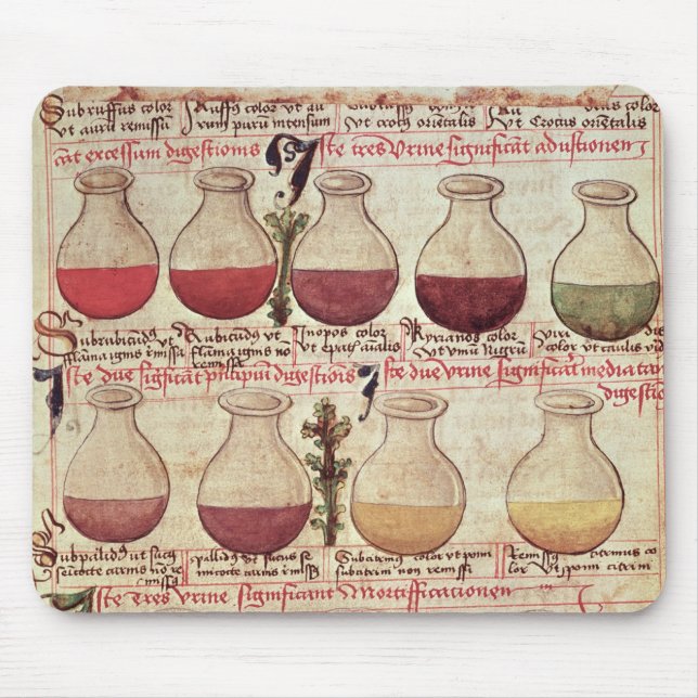 Series of flagons for urine analysis mouse mat (Front)