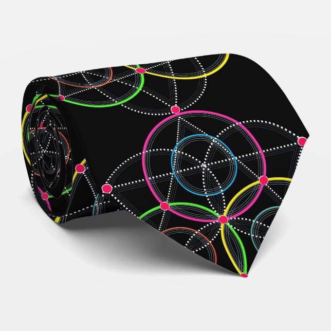 Series of Geometric Circles and Lines in Colour Tie (Rolled)