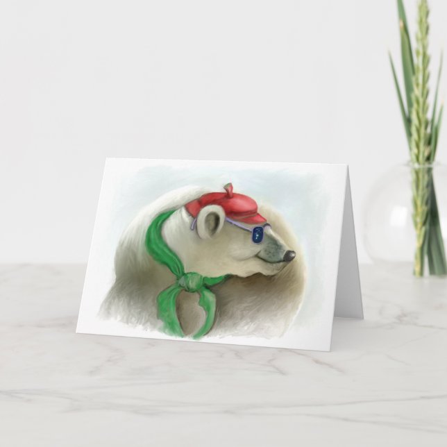 Series of happy animals "8" card (Front)