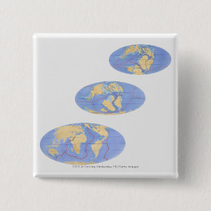 Series of Illustrations of Earth 15 Cm Square Badge