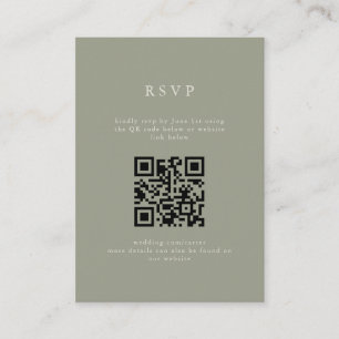 Serif Elegant Modern Wedding QR Code RSVP  Enclosure Card