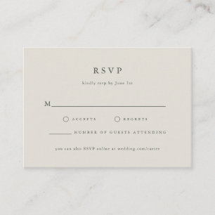 Serif Elegant Modern Wedding RSVP  Enclosure Card