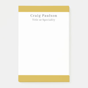 Serif Font Simple Professional Plain Gold White Post-it Notes