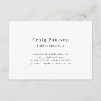 Serif Font Simple Professional Plain Minimalist Enclosure Card