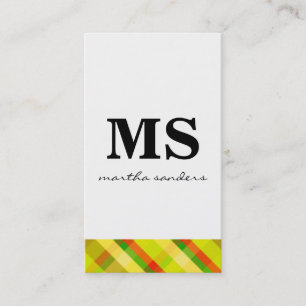Serif Monogram Argyle Accent Business Card