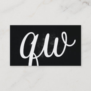 Serif   Monogram   Black Business Card