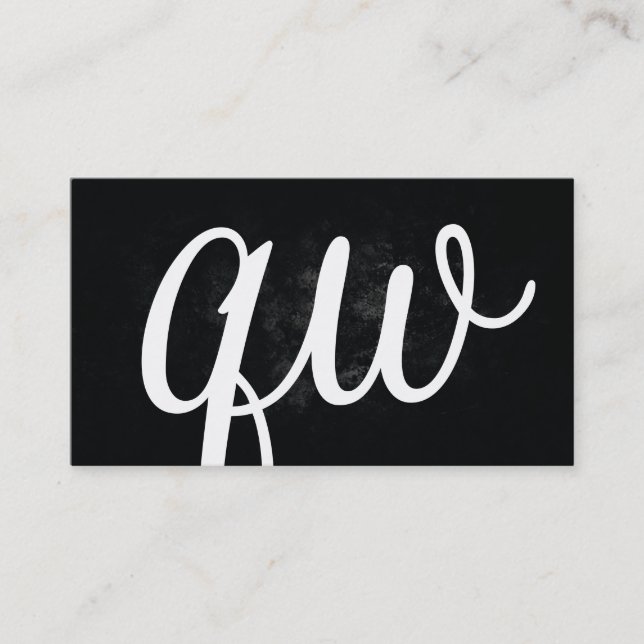 Serif | Monogram | Black Business Card (Front)