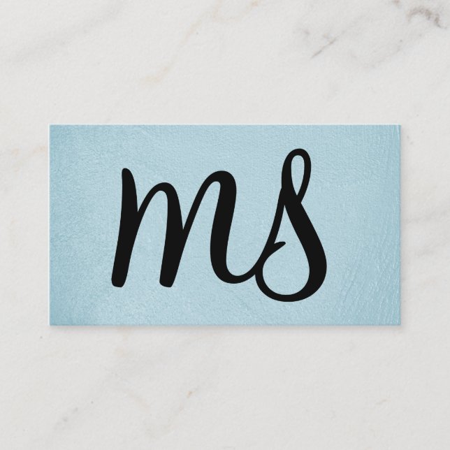 Serif | Monogram | Light Blue Business Card (Front)