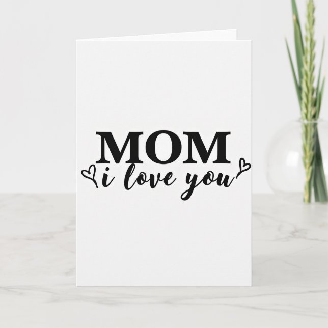 Serif Mum Script Love You Card (Front)