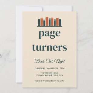 Serif Page Turners Book Club Invitation