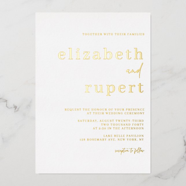 Serif Script Typography Minimalist Wedding (Front)