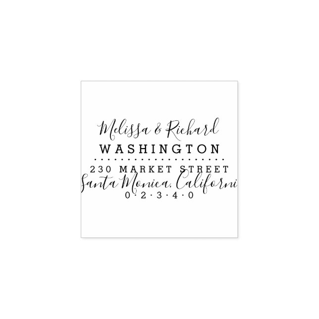 Serif & Script Wedding Return Address Rubber Stamp (Imprint)