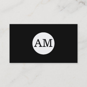 Serif Type Monogram Baby Powder White Circle Business Card