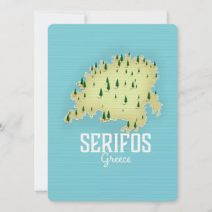 Serifos Greek Map Illustrated travel poster