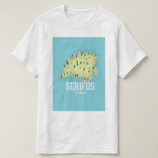 Serifos Greek Map Illustrated travel poster T-Shirt