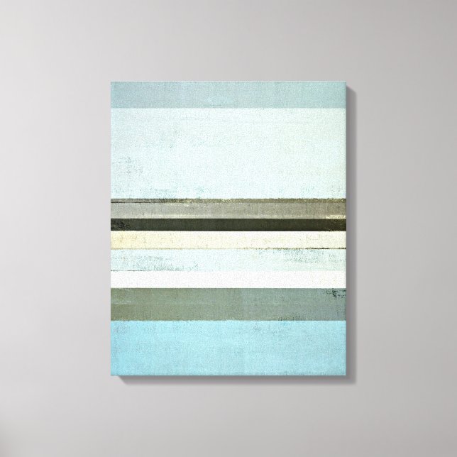 'Serious' Blue and Grey Abstract Art Canvas Print (Front)