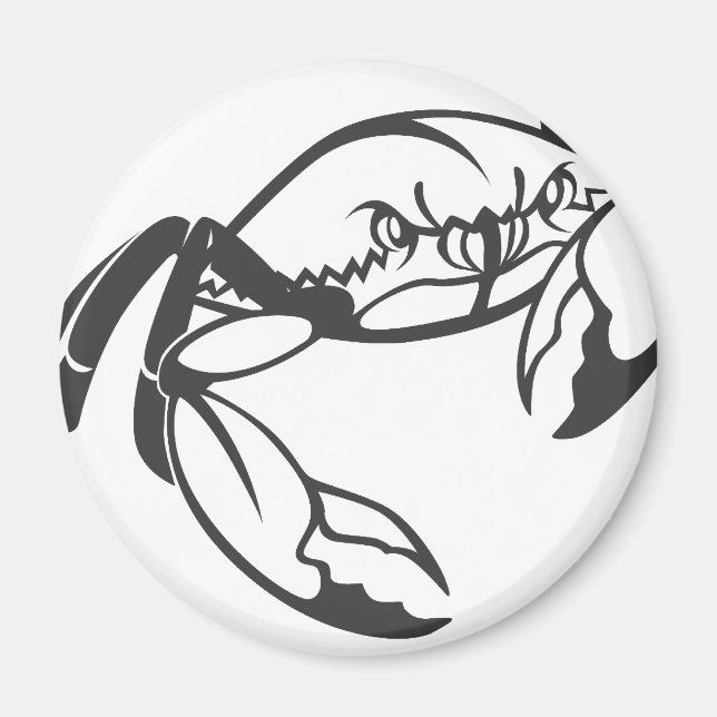 Serious Blue Crab in Black and White Magnet (Front)
